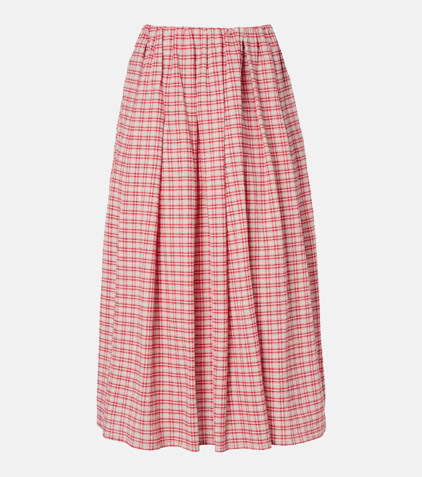 Agora checked cotton midi skirt - 1