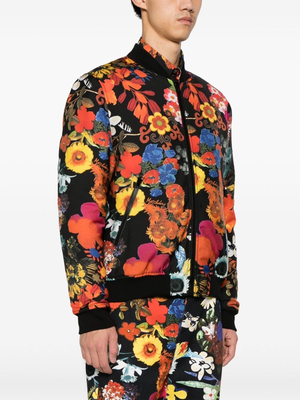 floral-print padded bomber jacket - 3