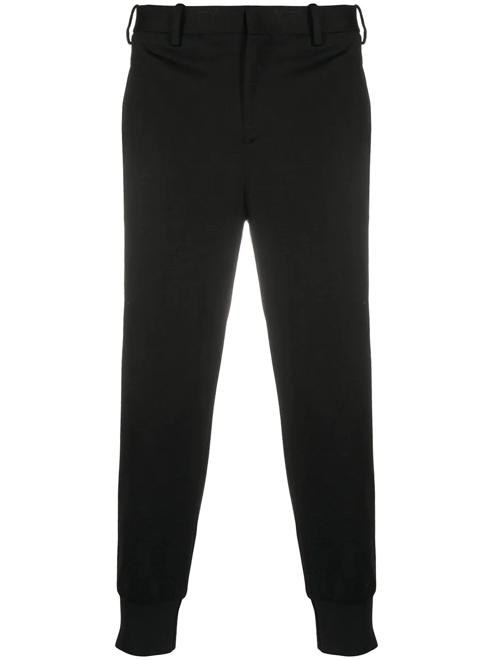 logo-jacquard tapered trousers - 1