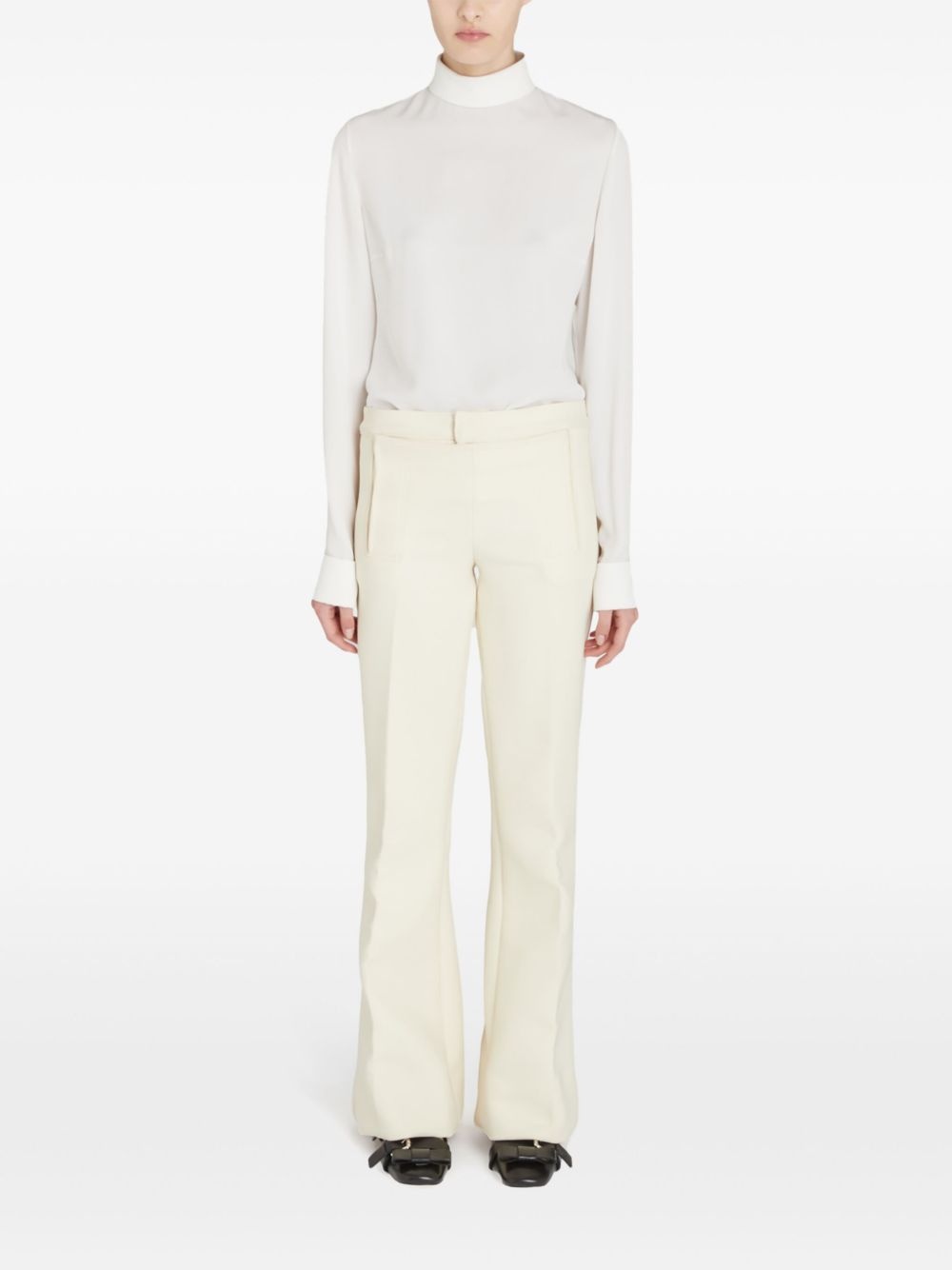 gabardine flared trousers - 2