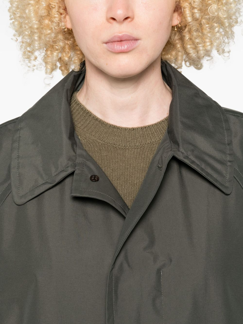 buttoned patch-pocket coat - 5