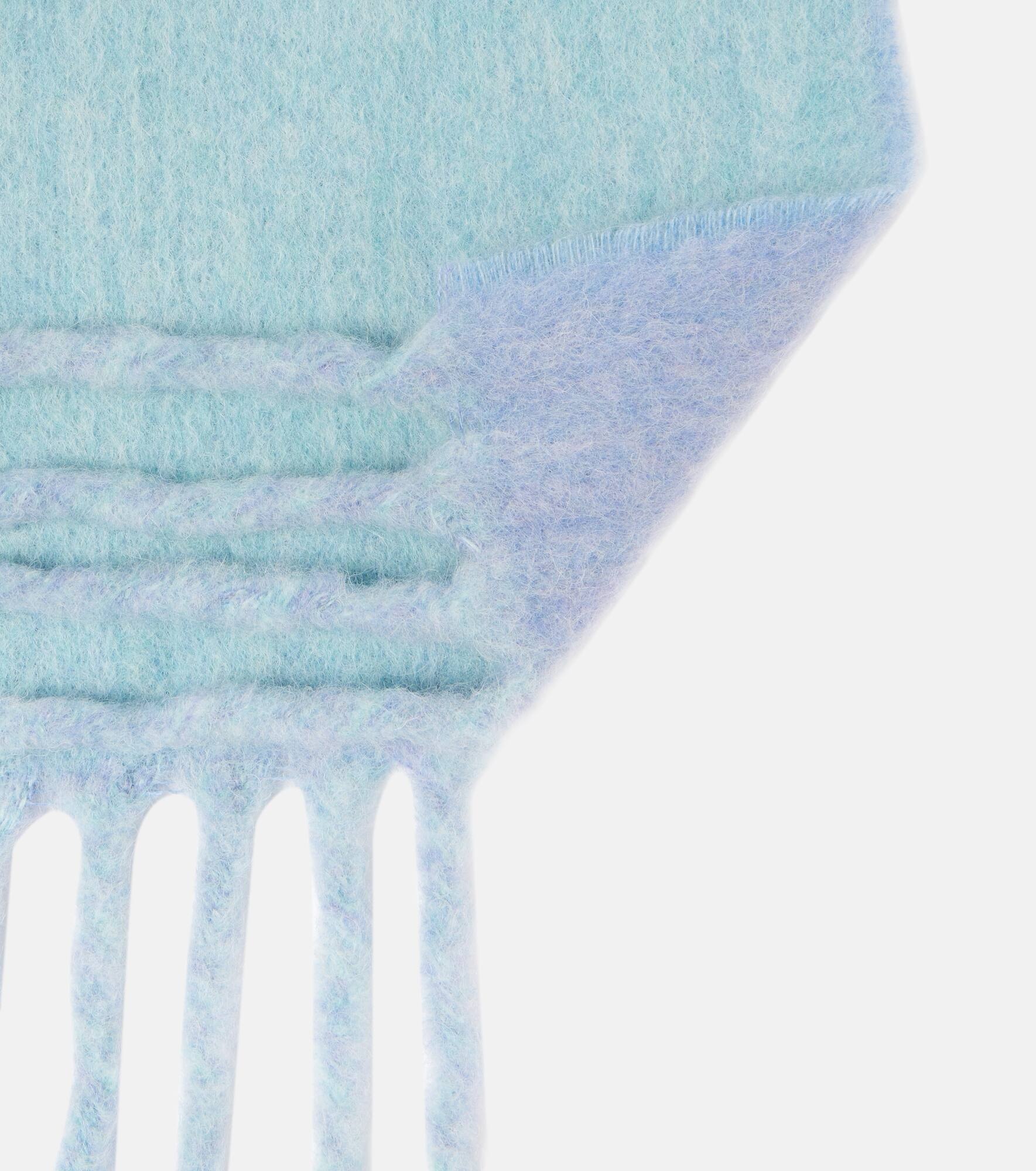 Logo fringed wool-blend scarf - 5