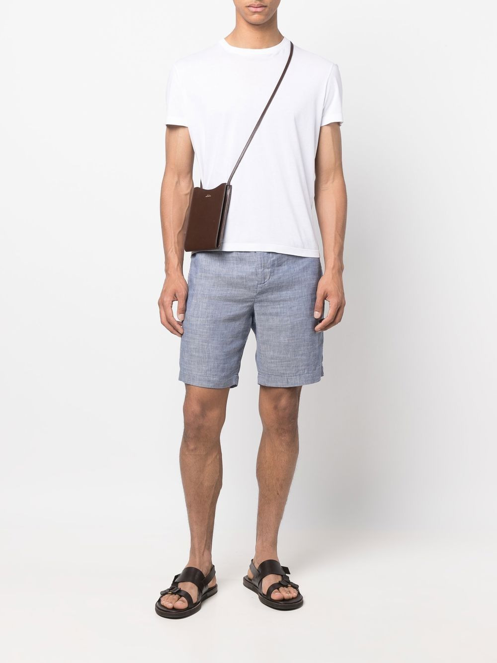 linen-cotton deck shorts - 2