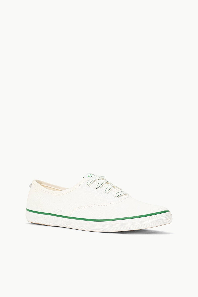 STAUD STAUD KEDS CHAMPION CANVAS WHITE GREEN 3