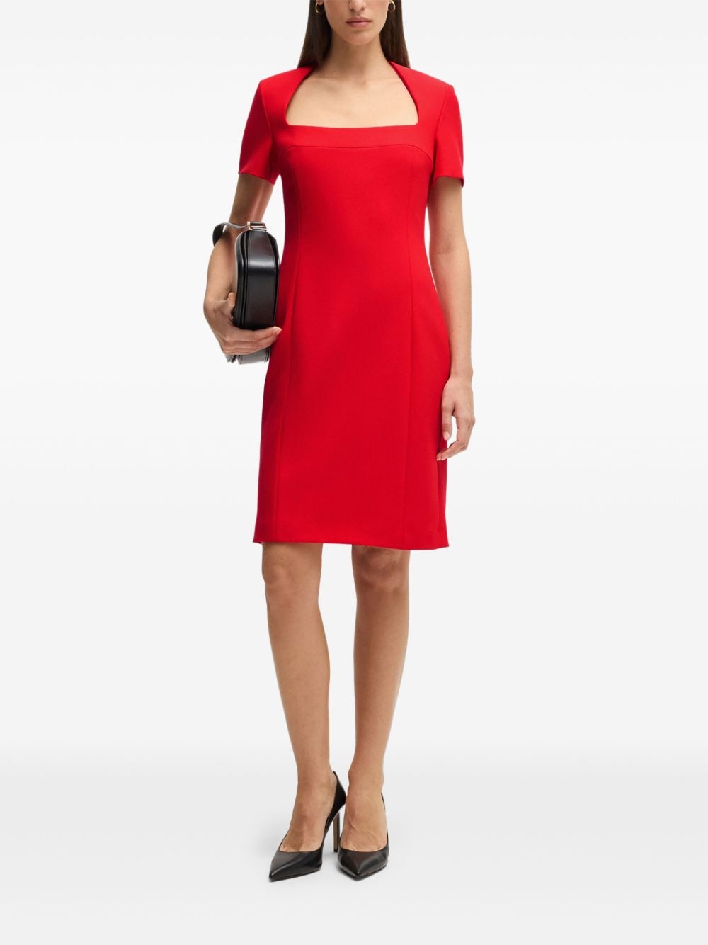 short-sleeve midi dress - 2