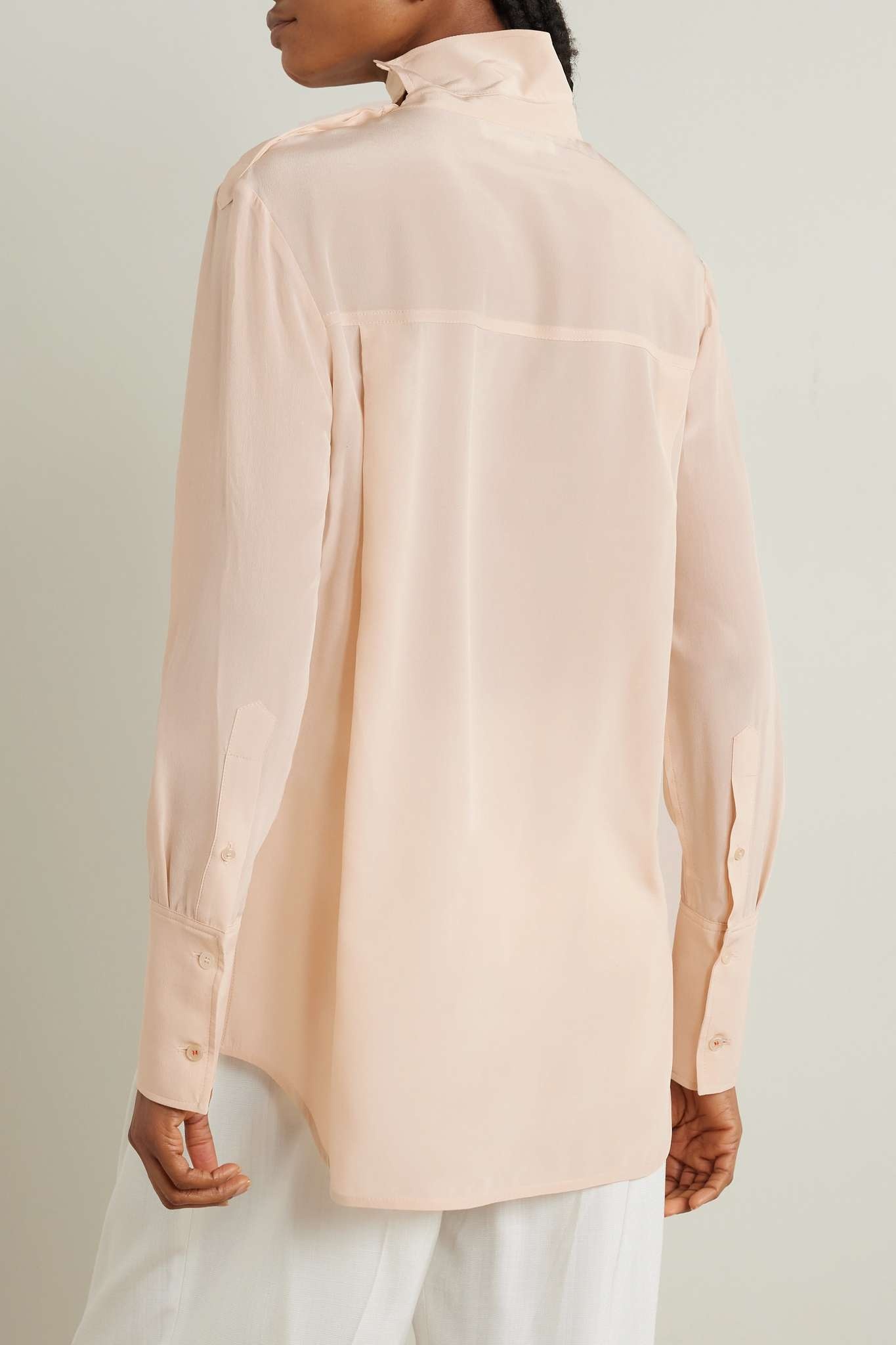 Asymmetric silk-chiffon blouse - 3