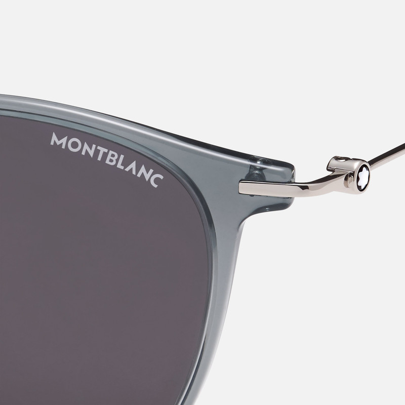 Montblanc Round Injected Gray Frame Sunglasses outlook