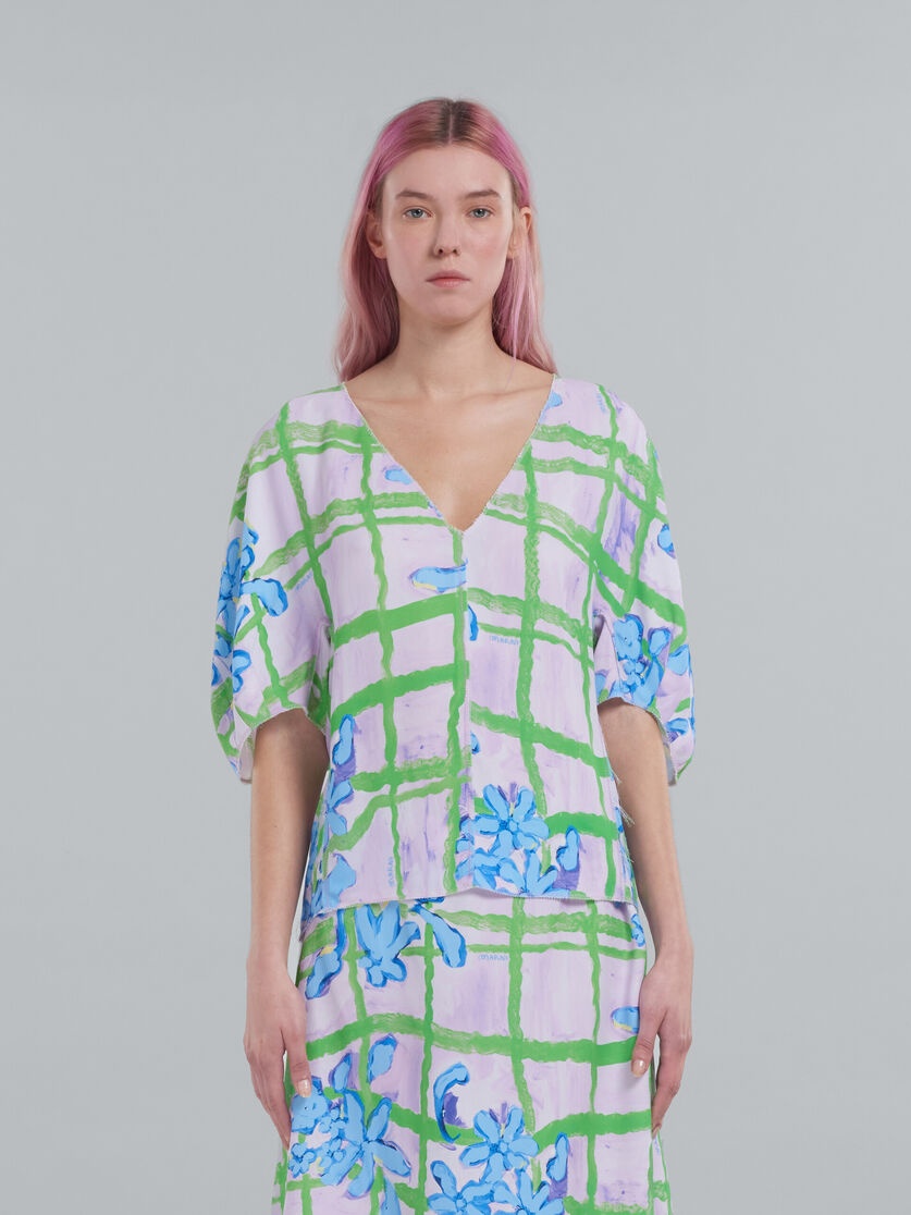 PRINTED CADY KIMONO TOP - 2