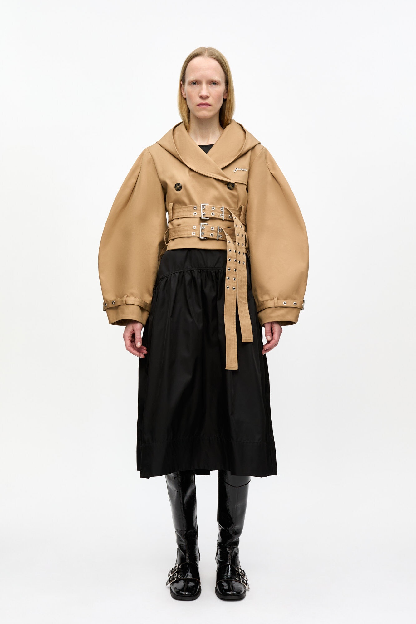 CAMEL BONDED COTTON SHORT JACKET - 3