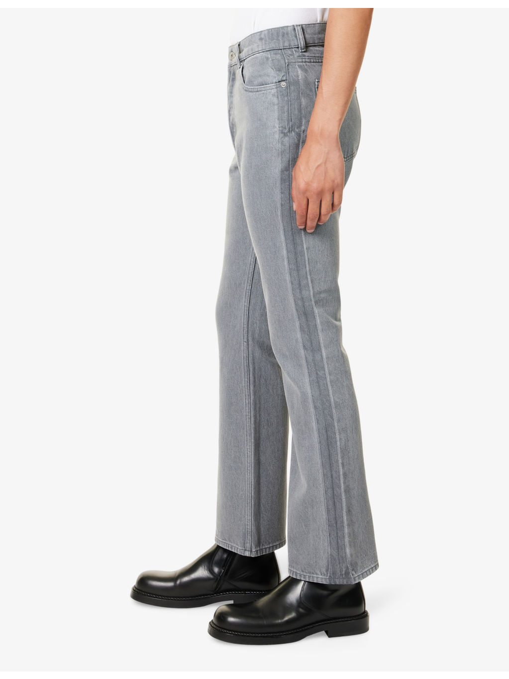 Faded-Wash Bootcut-Leg Denim Jeans - 3