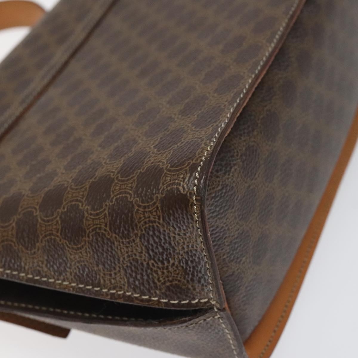 CELINE Macadam Canvas Hand Bag Pvc Leather Brown - 16