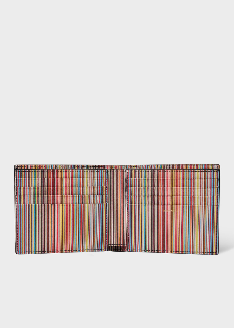 Dark Blue 'Signature Stripe' Interior Billfold Wallet 3
