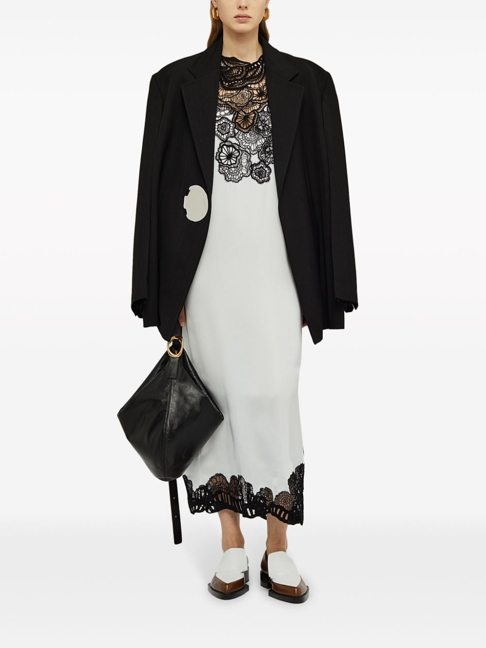 floral-embroidered sleeveless midi dress - 2