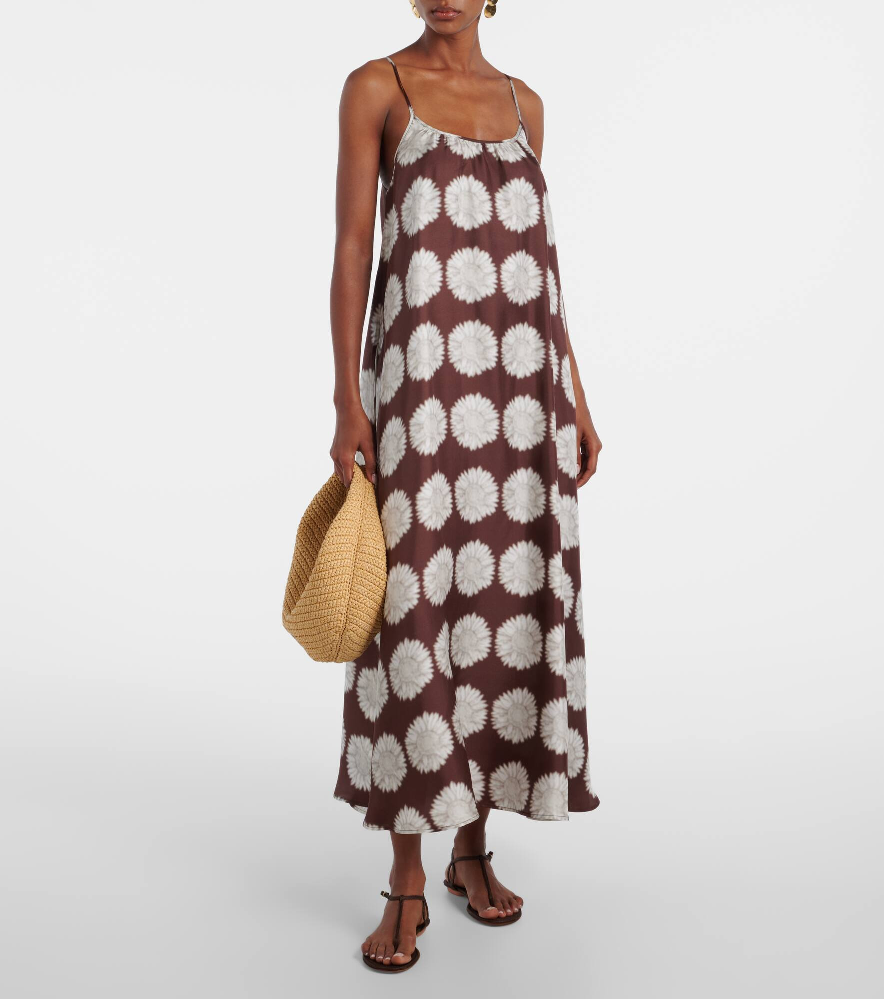 Napoli floral silk twill maxi dress - 2