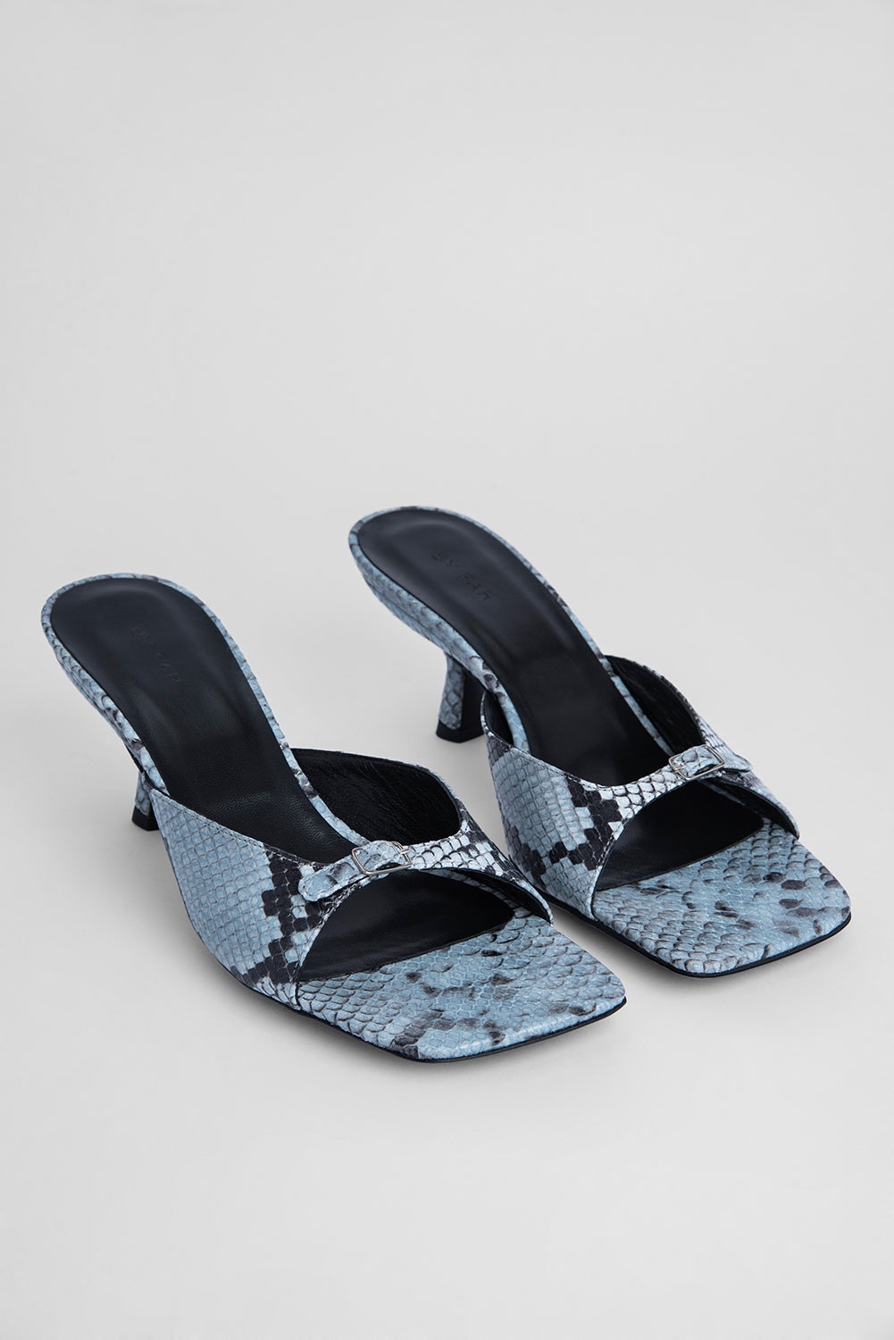 Erin Light Blue Snake Print Leather - 2