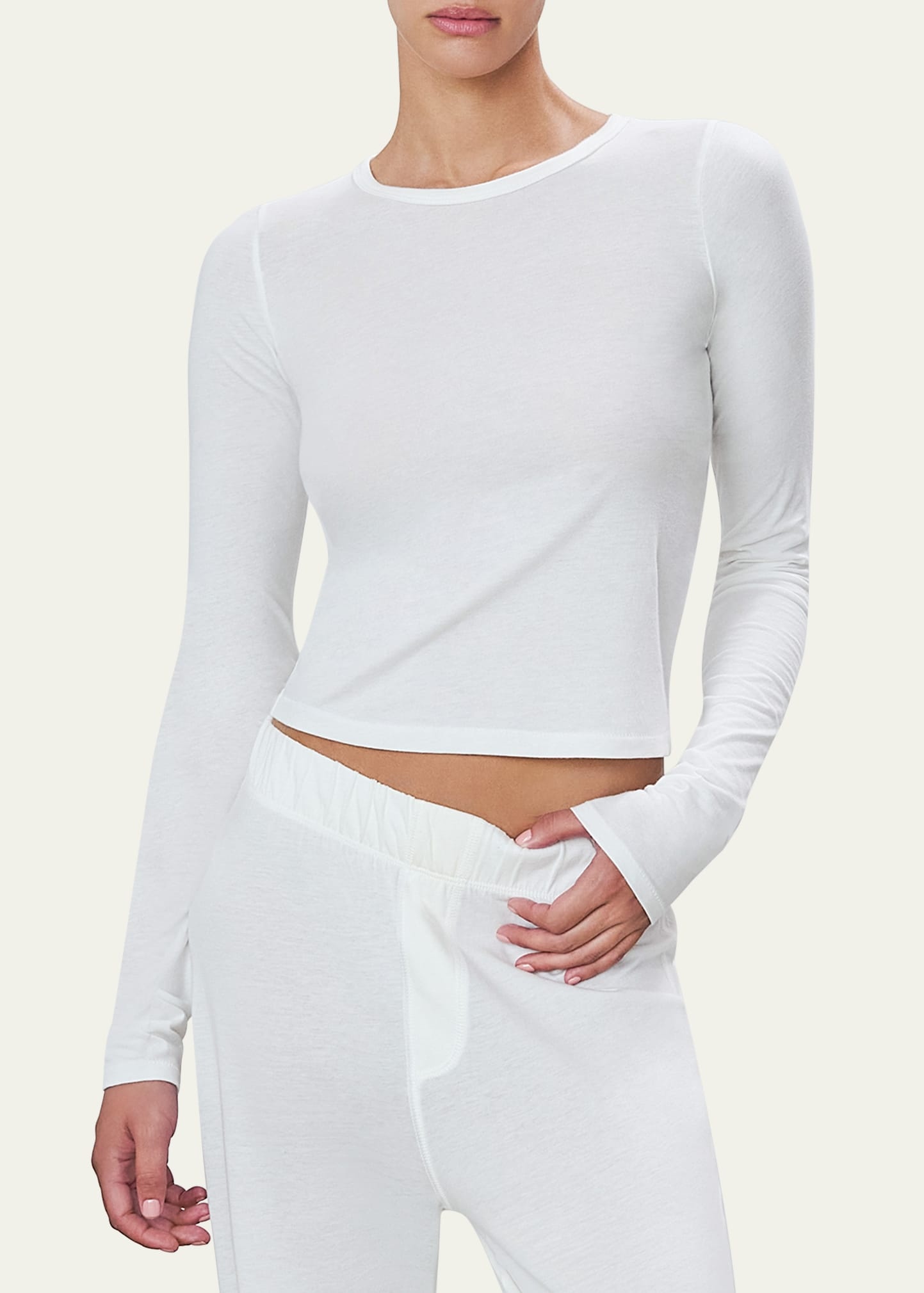 Fitted Crewneck Long-Sleeve T-Shirt - 5