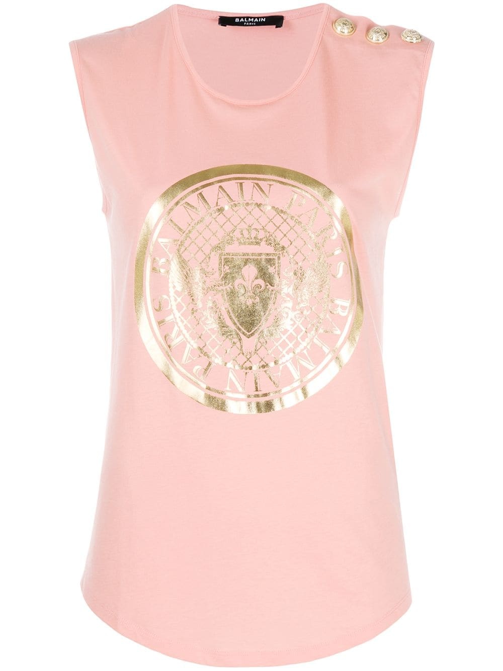 logo-print sleeveless top - 1