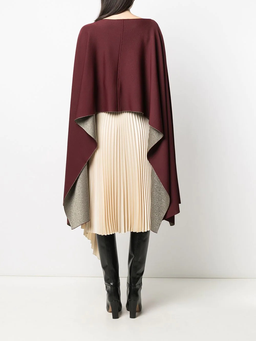 draped cropped poncho - 4