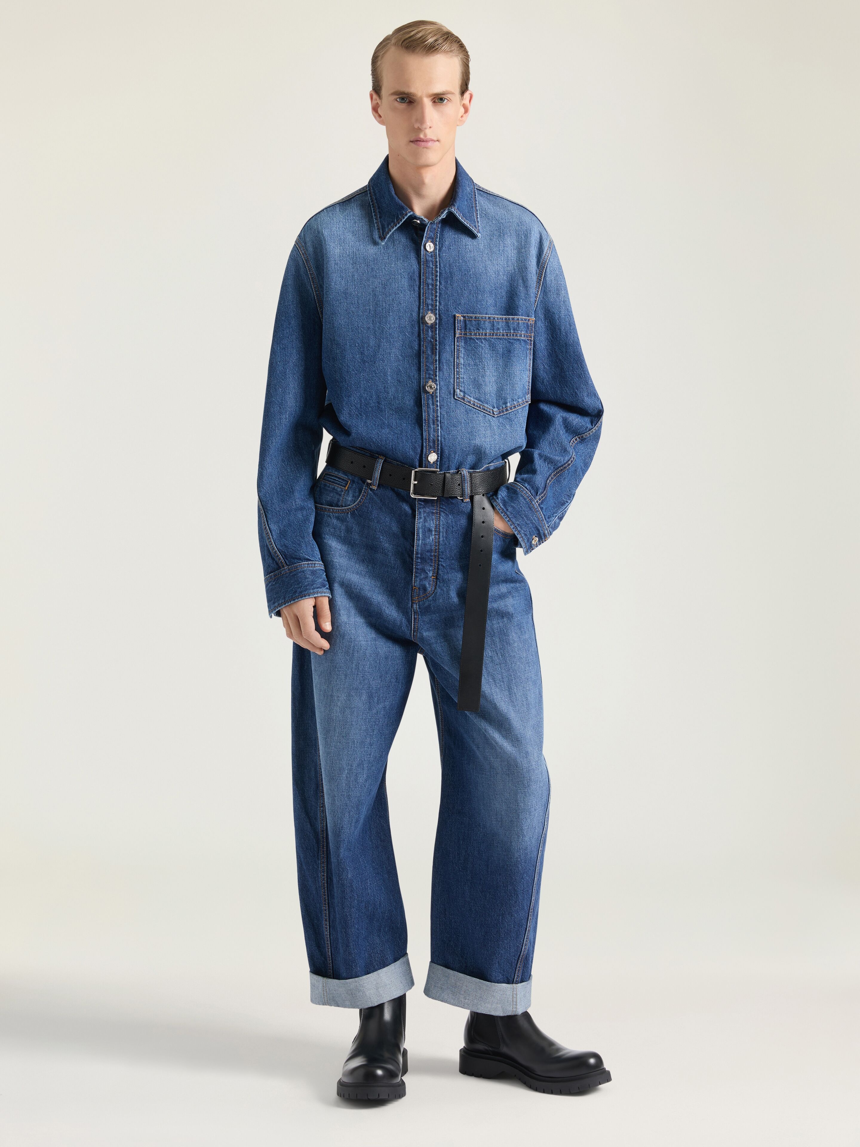 SHIRT IN WASHED DENIM - 2