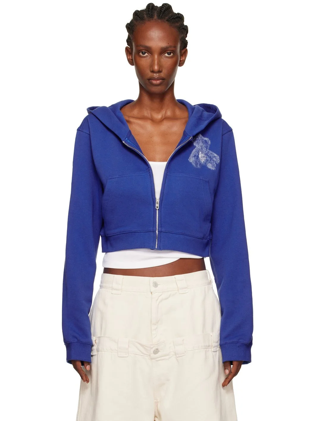 Blue Teddy Bear Slim-Fit Zip-Up Hoodie - 1