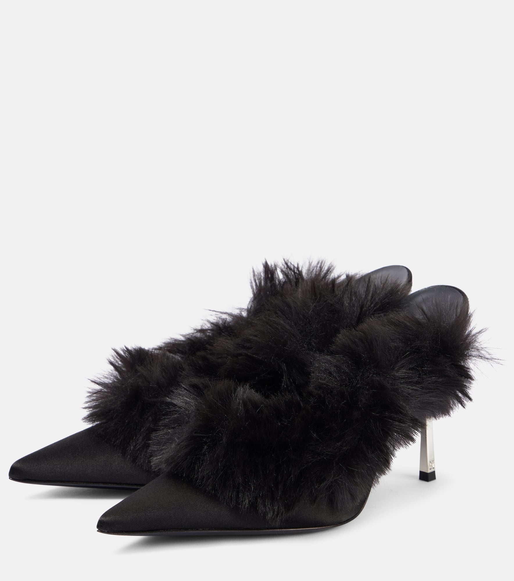 Faux shearling leather mules - 4