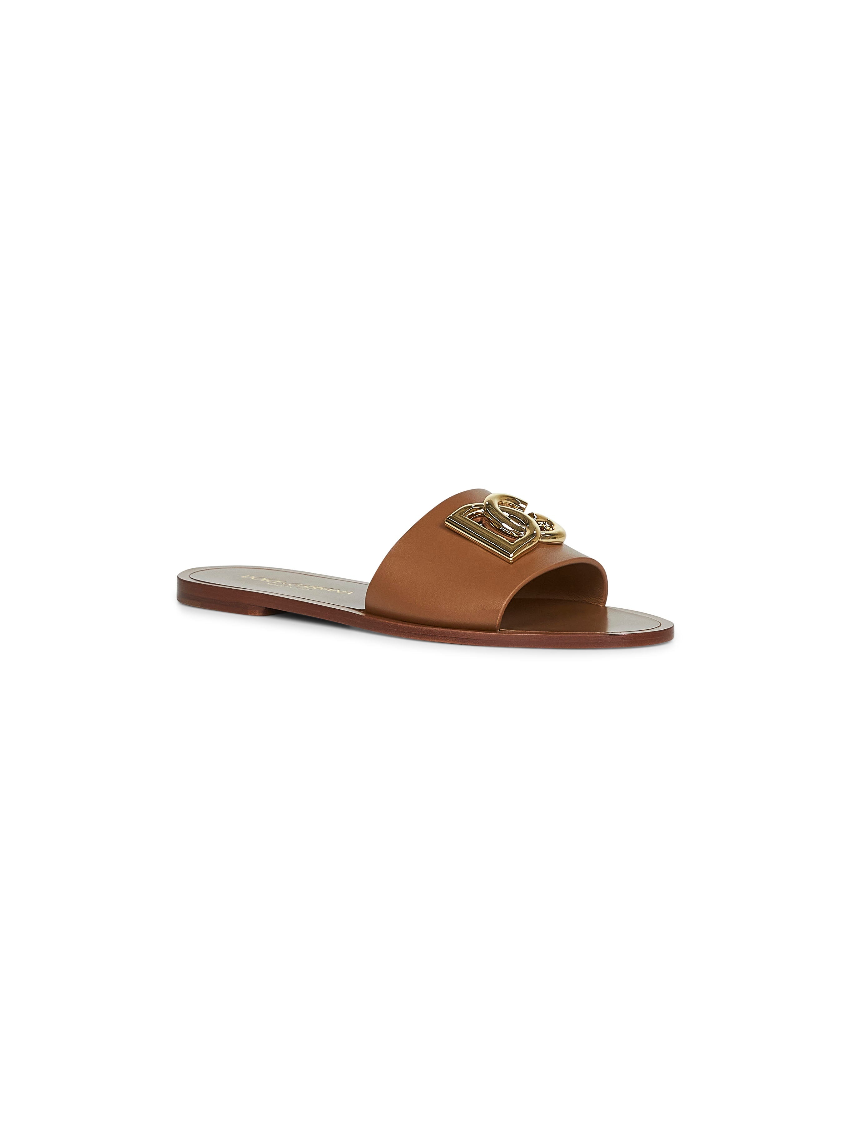 Camel calf leather Bianca slides - 2