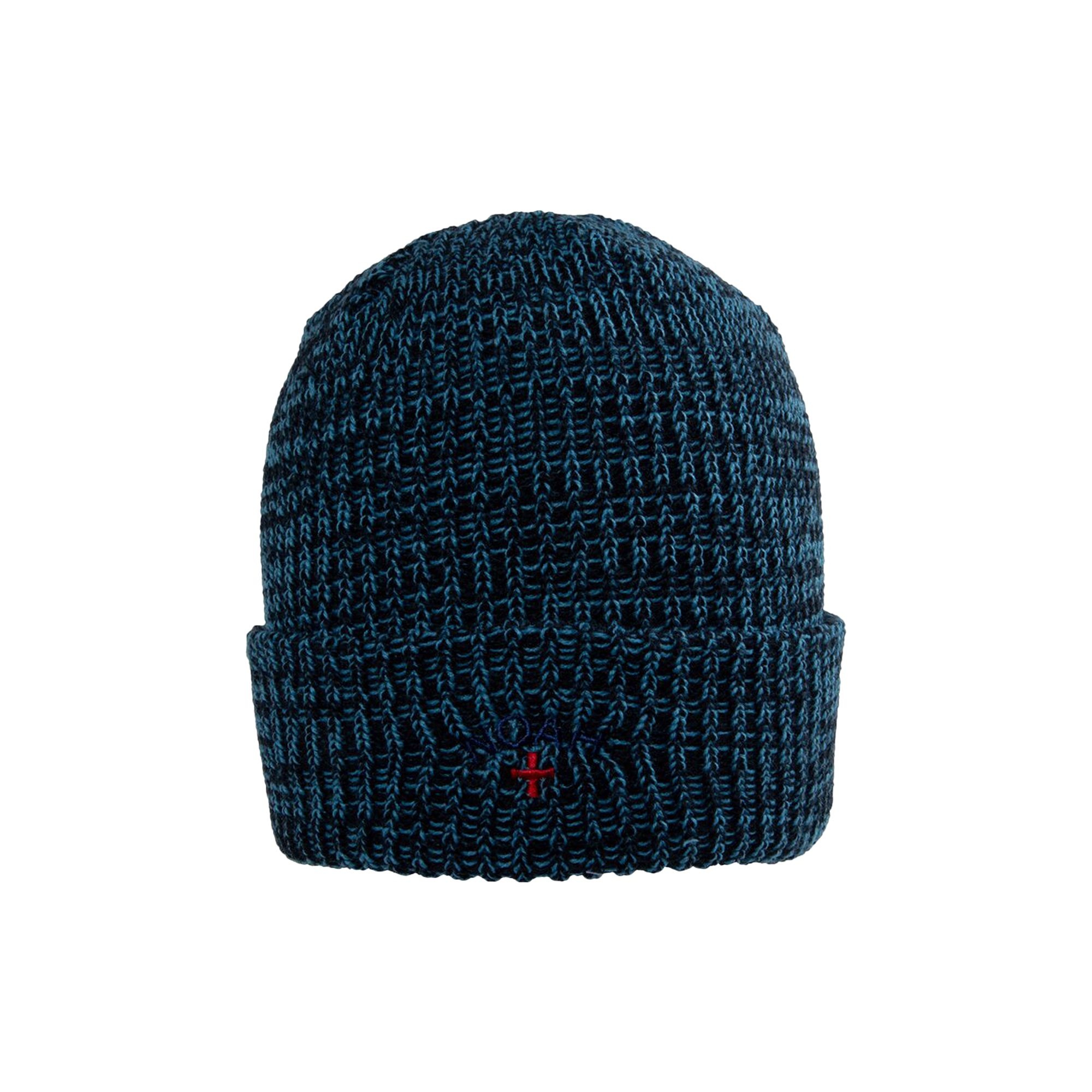 Noah Noah Marled Logo Beanie 'Teal/Navy' | goat | REVERSIBLE