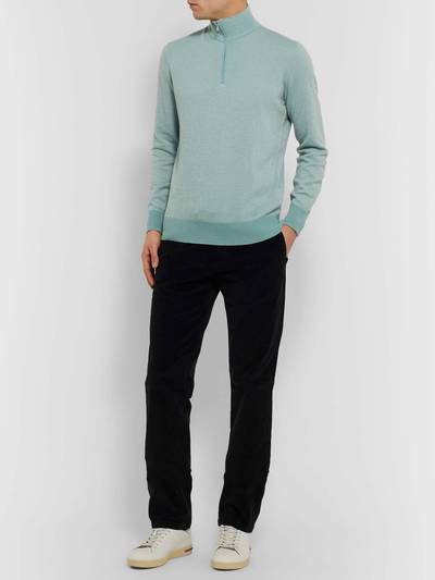 Loro Piana Roadster Striped Cashmere Half-Zip Sweater outlook