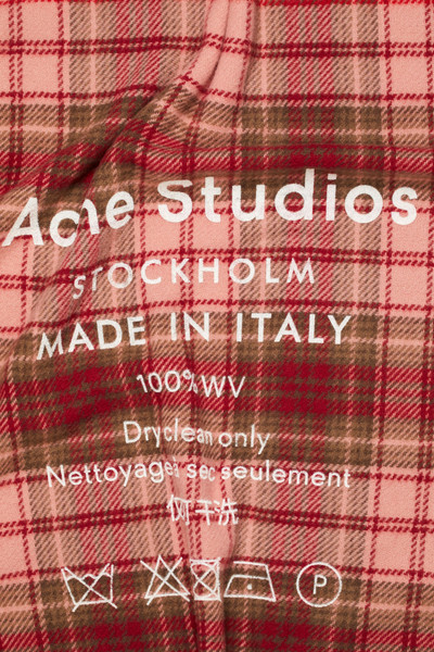 Acne Studios Checked logo scarf pale pink / camel check outlook