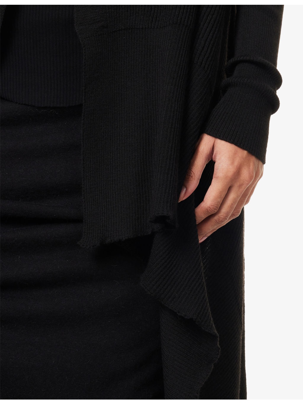 Wrap Draped Wool Cardigan - 5