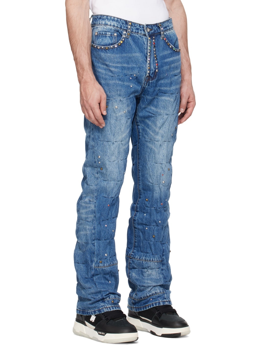 Blue Studded Jeans - 2