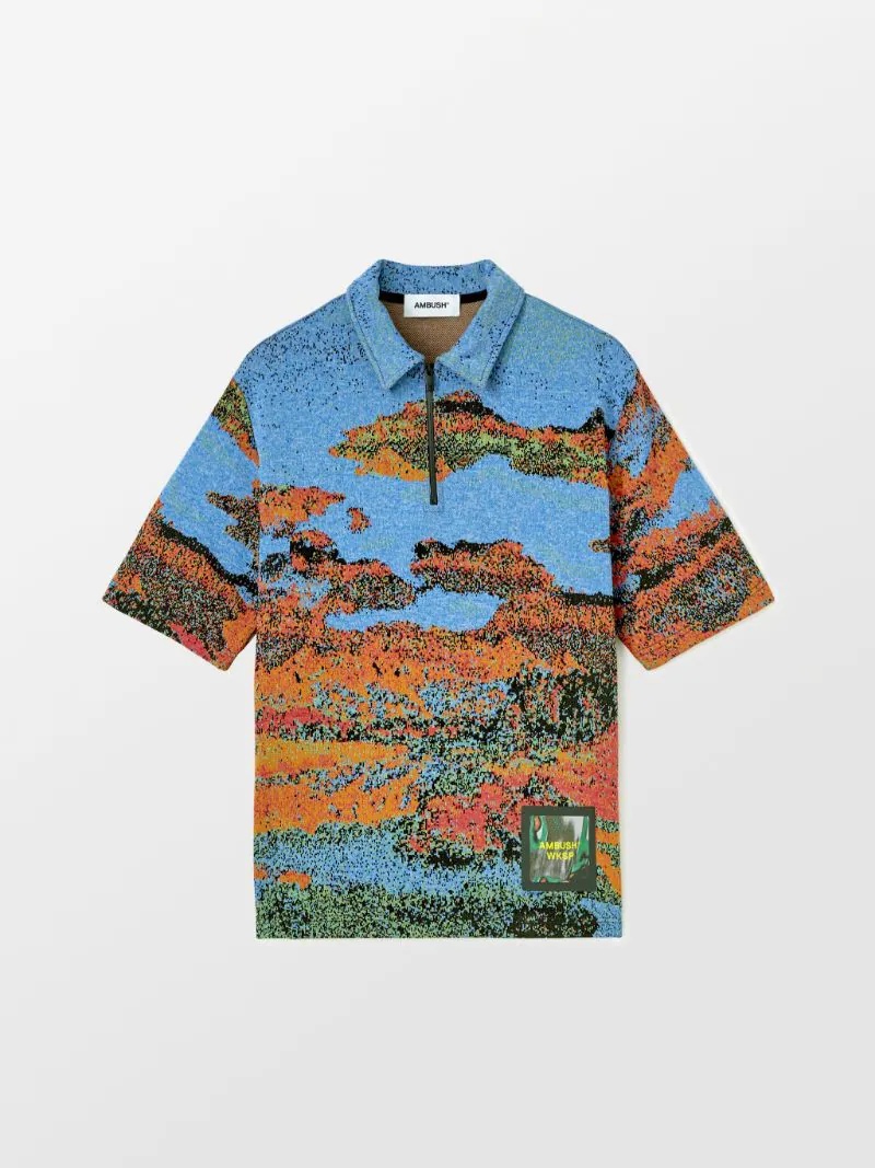 JACQUARD HALF ZIP POLO - 1