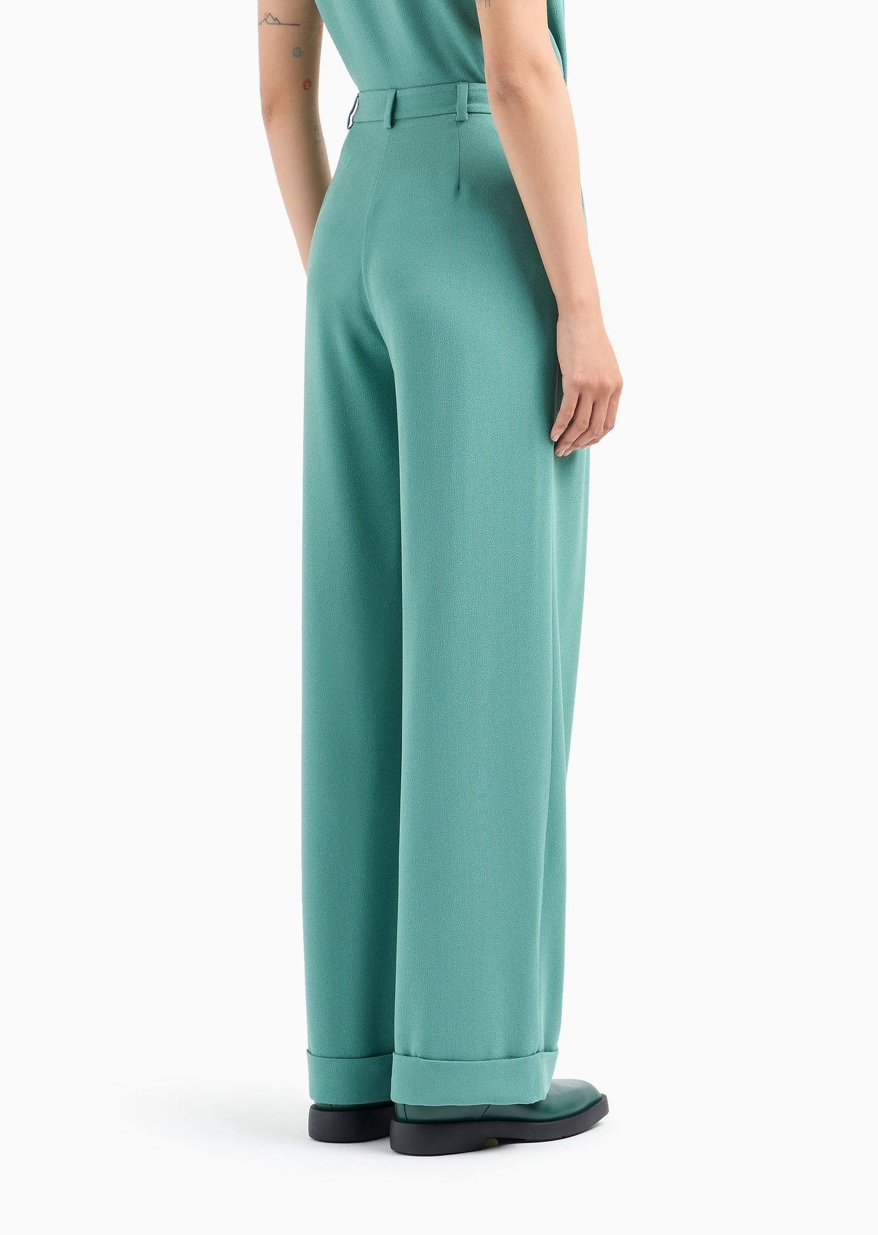 Sablé stretch fabric trousers with pleats - 3