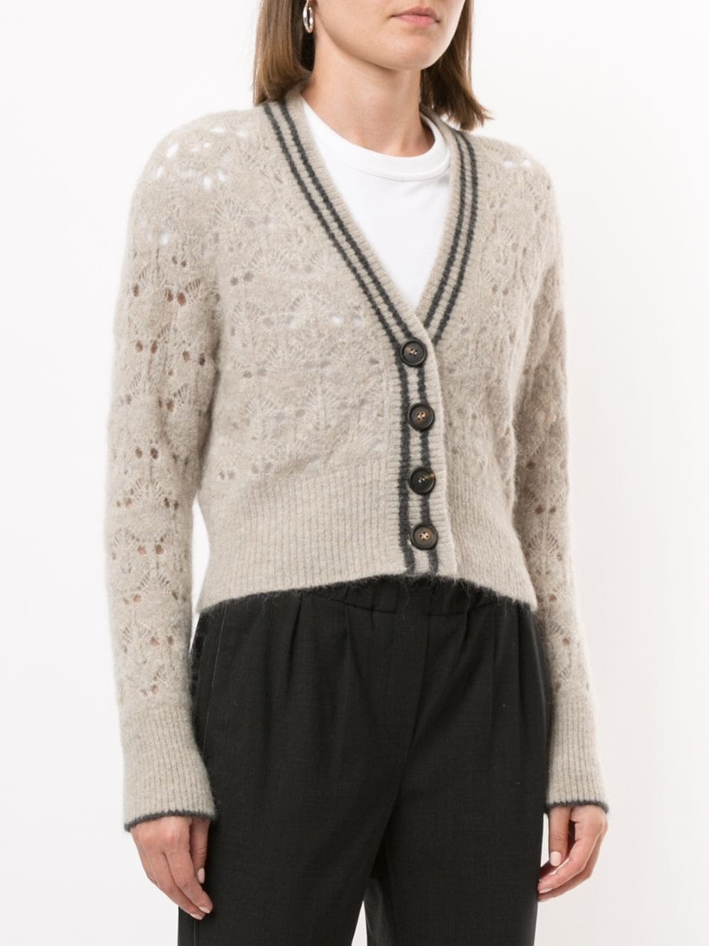 cropped crochet cardigan - 3