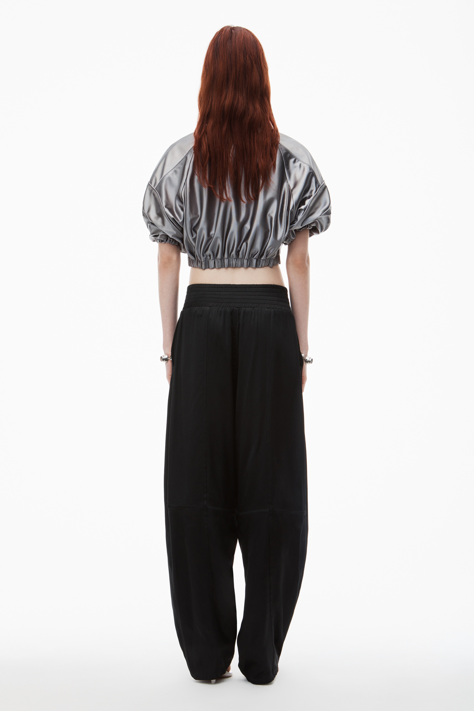 wide leg pant in satin jersey - 5