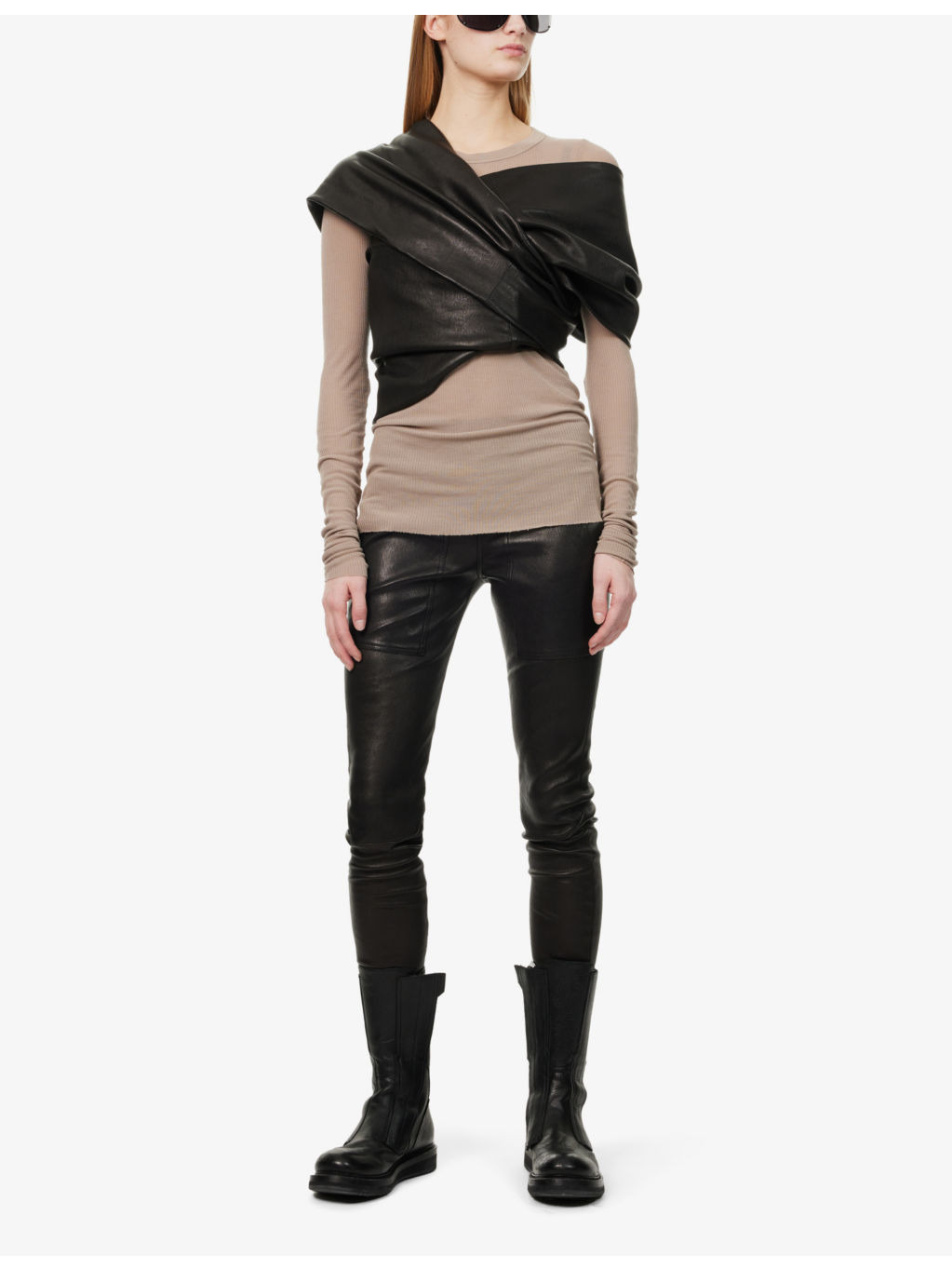 Hollywood High-Rise Leather-Blend Leggings - 2