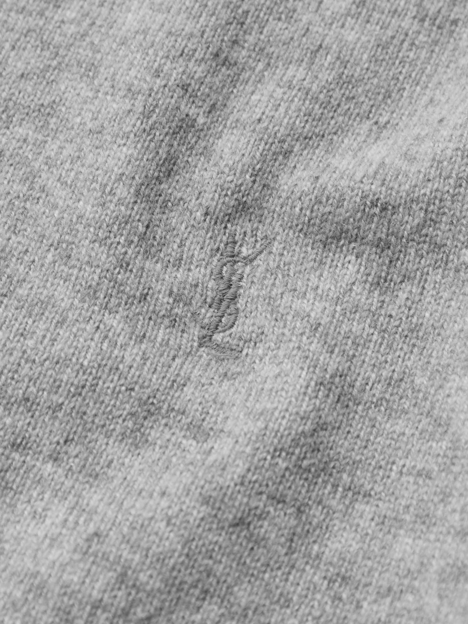 Logo-Embroidered Cashmere Sweater Gray - 4