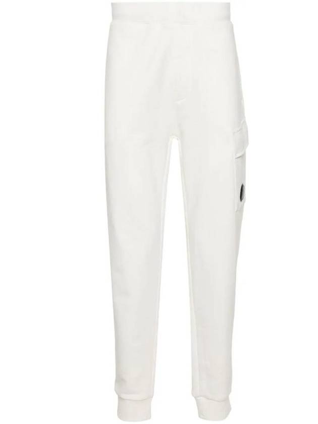 Diagonal Raised Fleece Cargo Track Pants White - 1