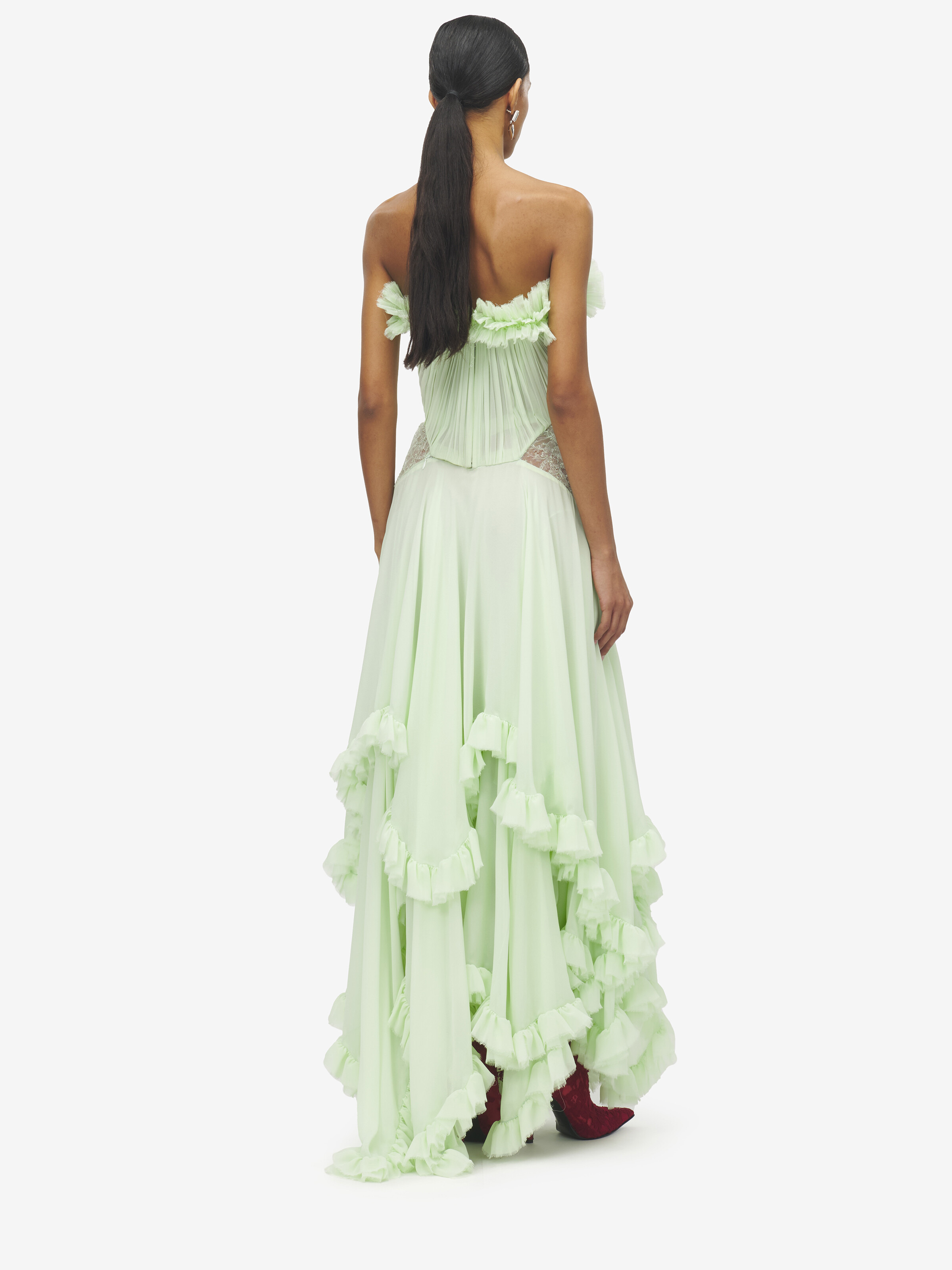 Ruffled Evening Dress - 4