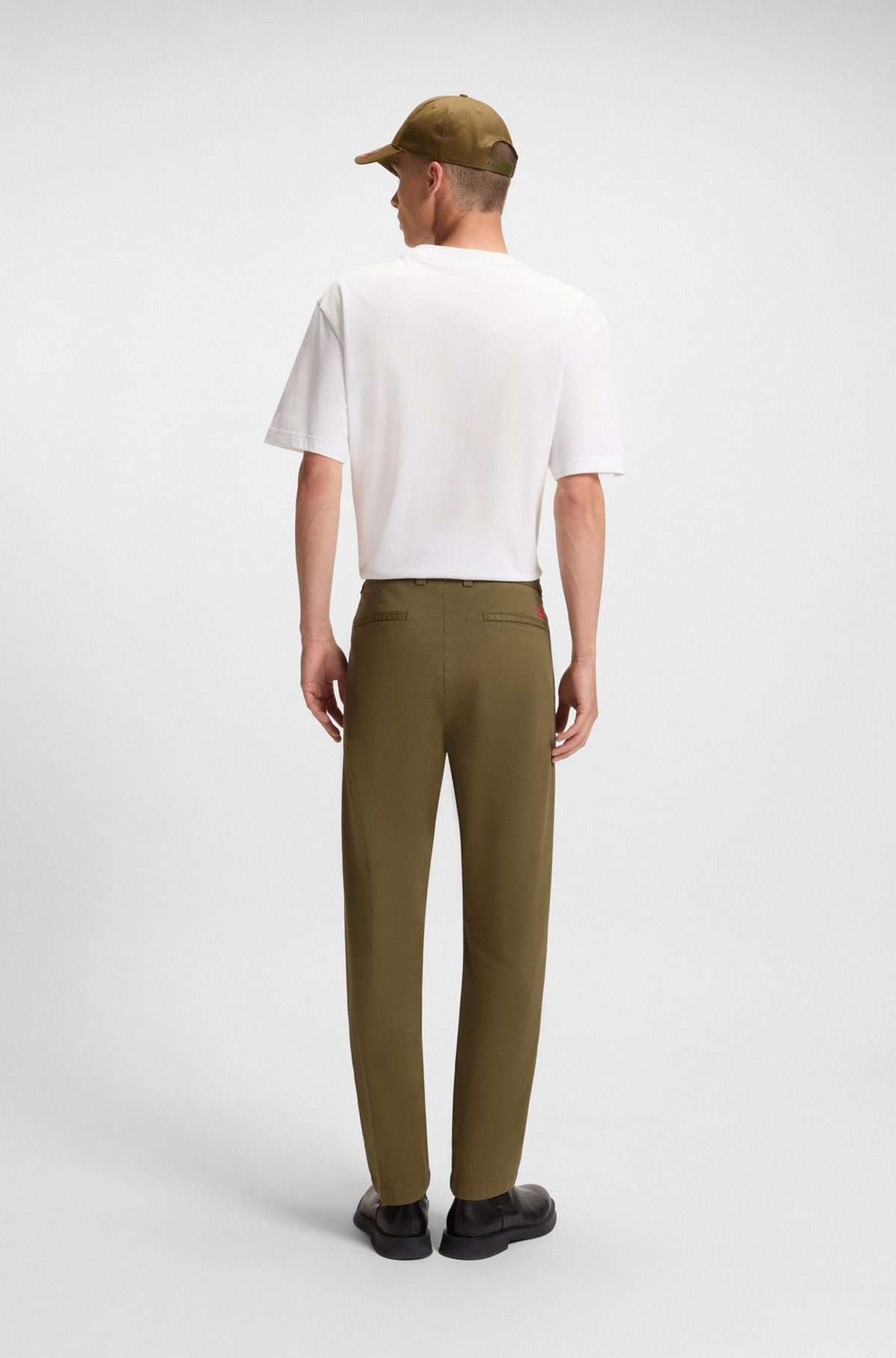 SLIM-FIT TROUSERS IN STRETCH-COTTON GABARDINE - 4