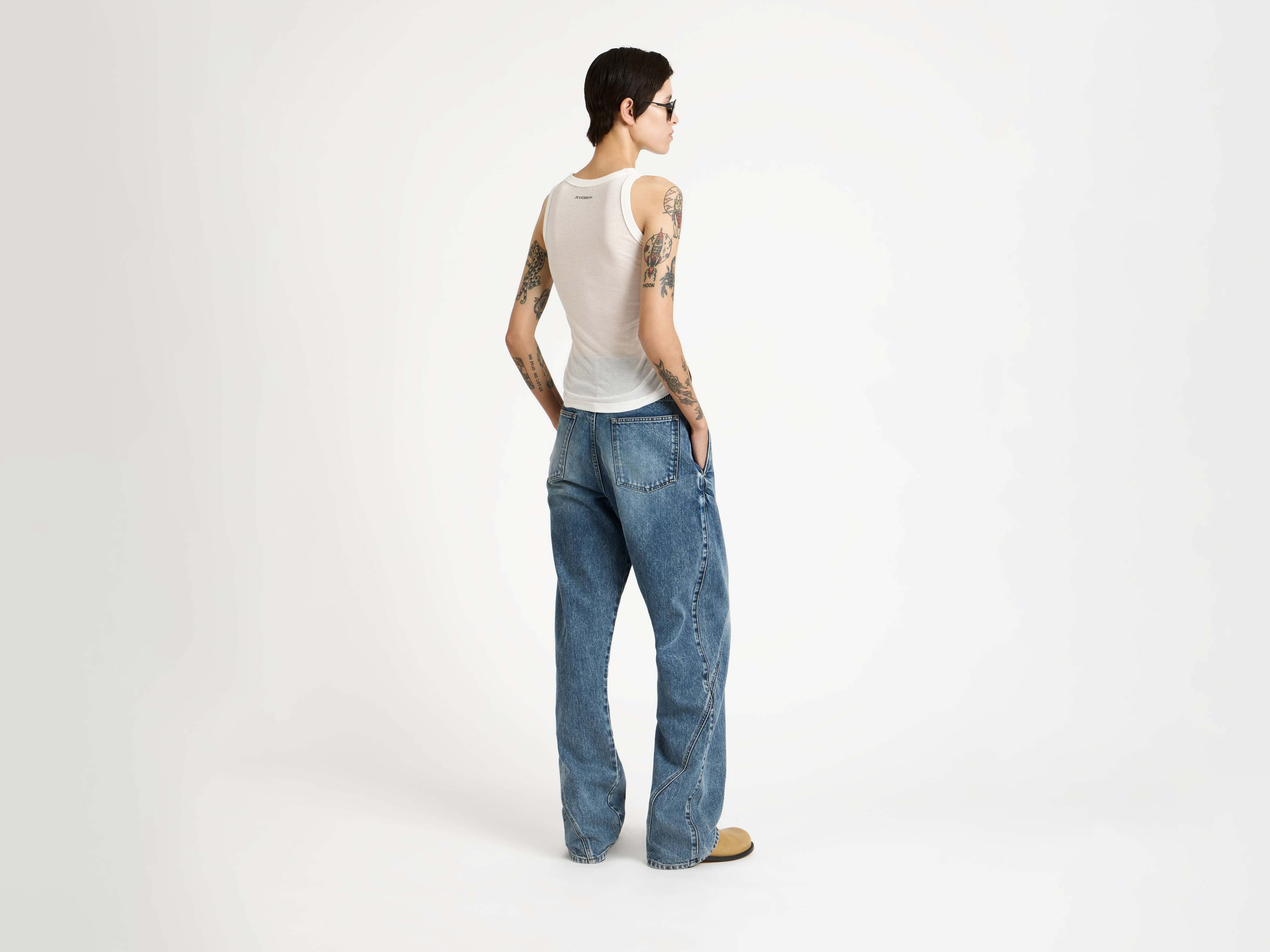 TWISTED WORKWEAR JEANS IN MID BLUE - 3