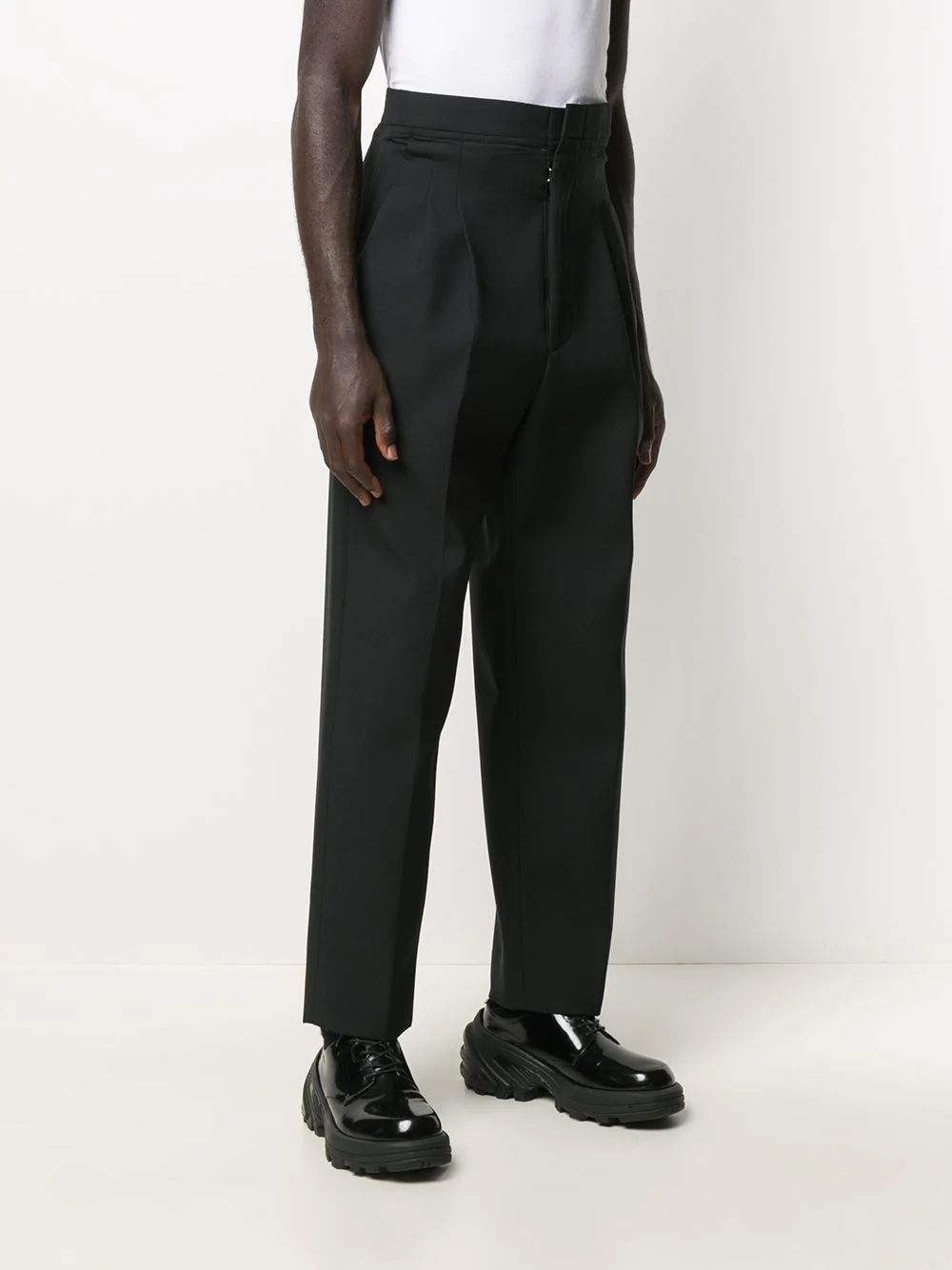 dart detail straight-leg trousers - 3