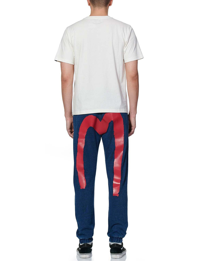 EVISU Multi-pockets Denim Jogger Jeans with Brushstroke Daicock Print outlook