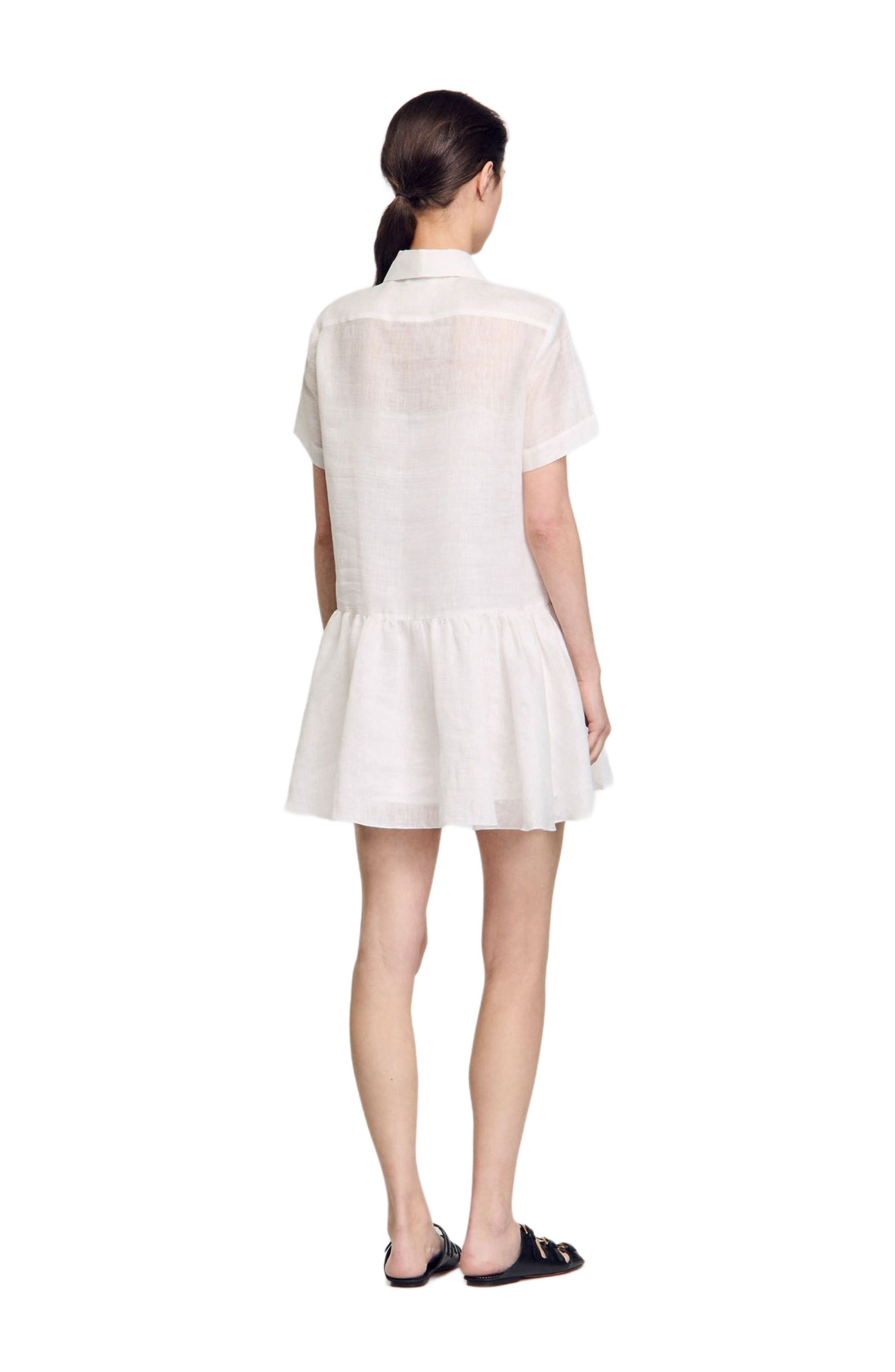 SANDRO Short dress with lace details in White at Nordstrom - 2