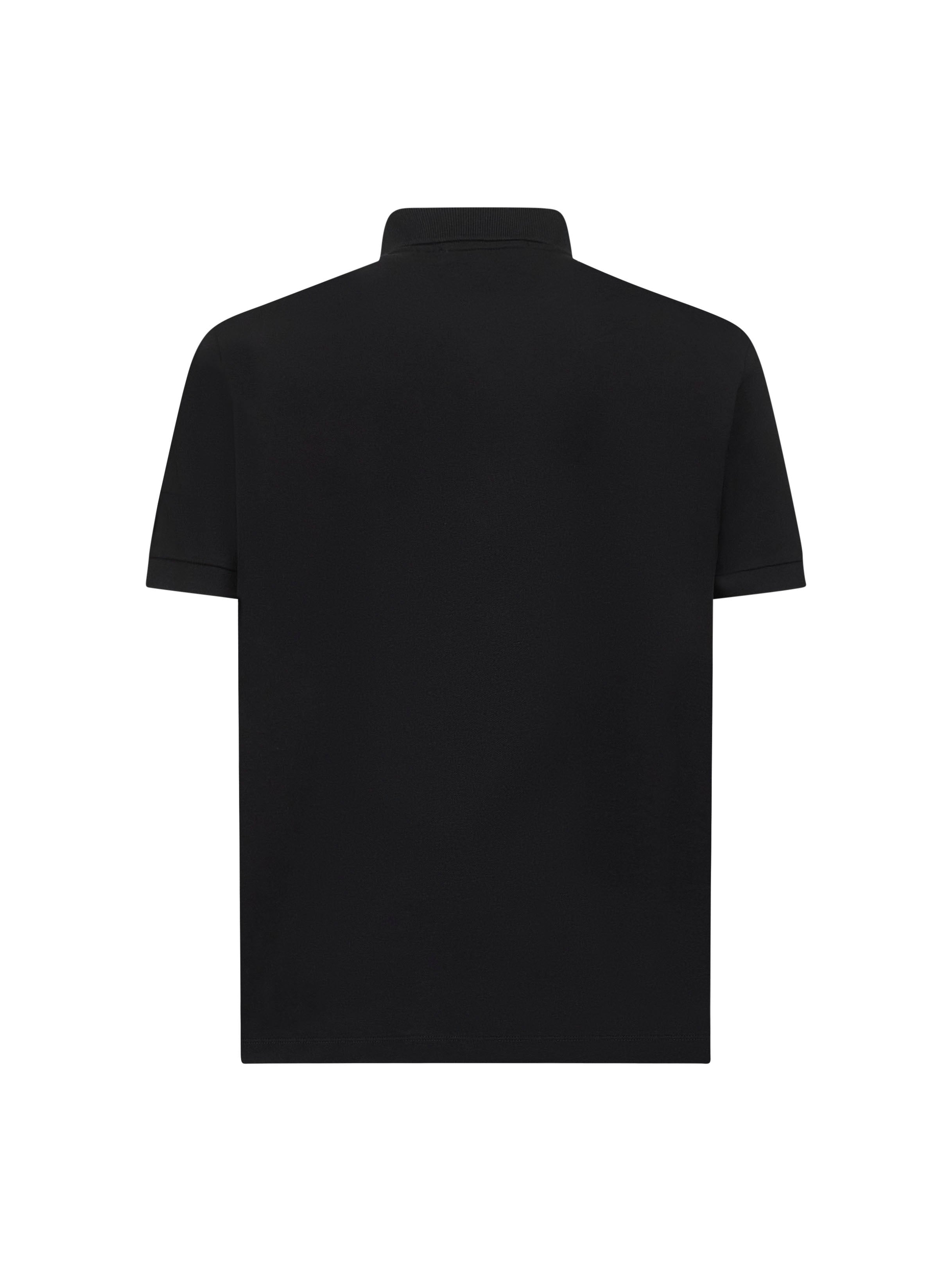 Stone Island Men Black Stretch Pique Compass Patch Polo Shirt - 2