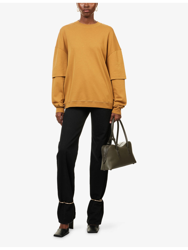 DARKPARK Troy Double-Sleeve Cotton-Jersey Sweatshirt outlook