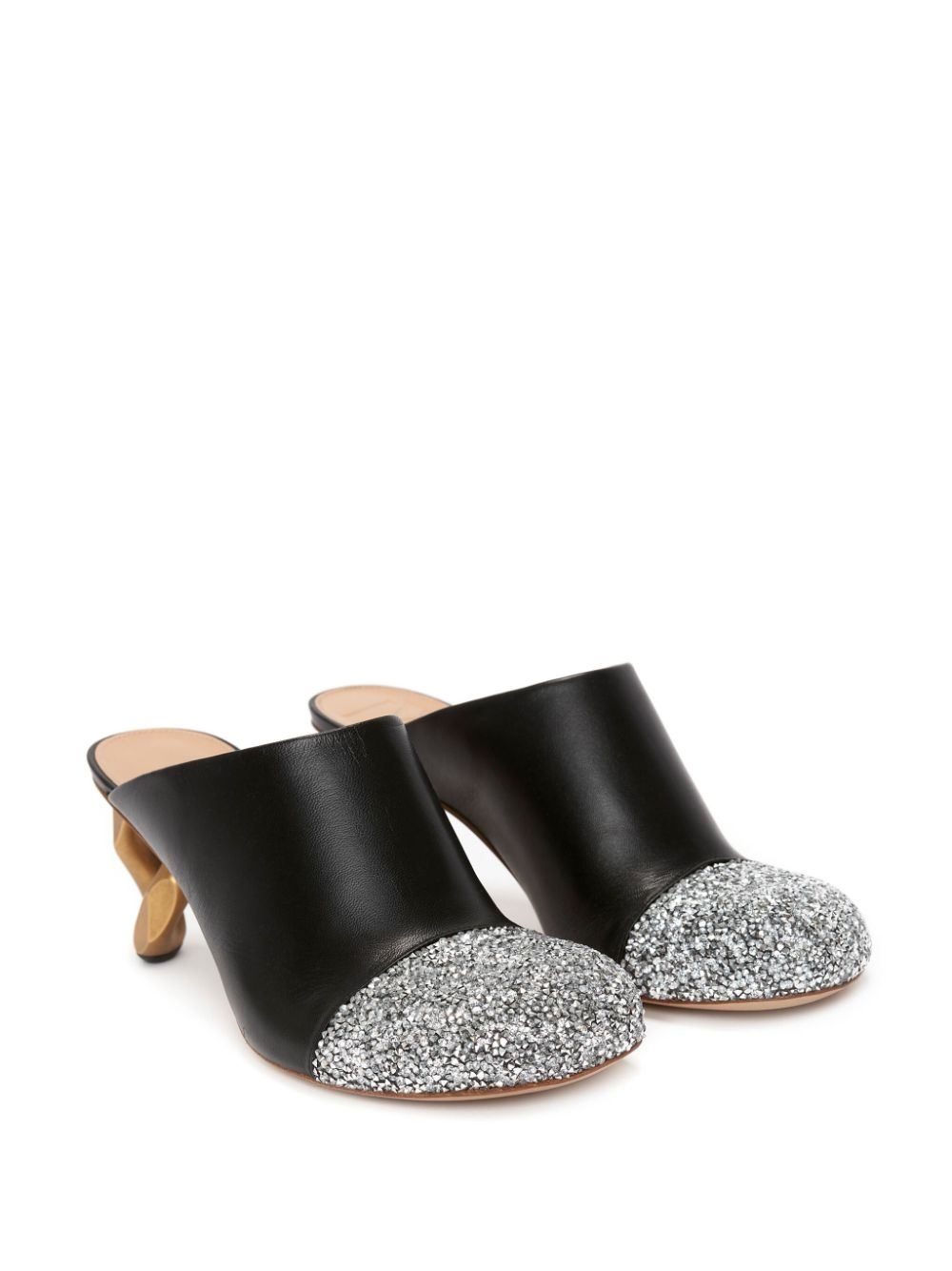 75mm crystal-embellished leather mules - 2