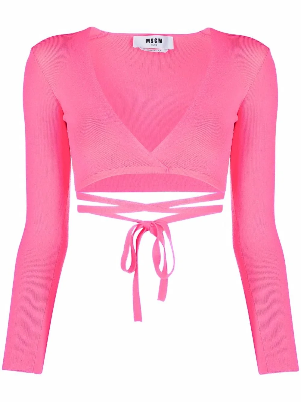 lace-up cropped top - 1