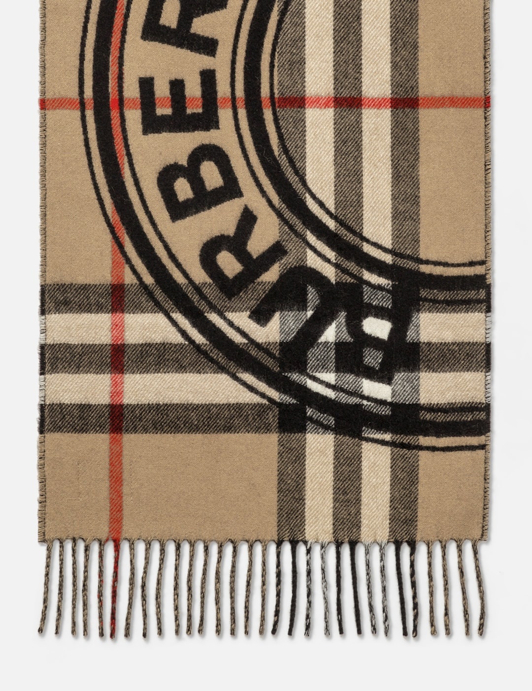 Check Cashmere Silk Blend Tweed Scarf in Archive beige | Burberry® Official