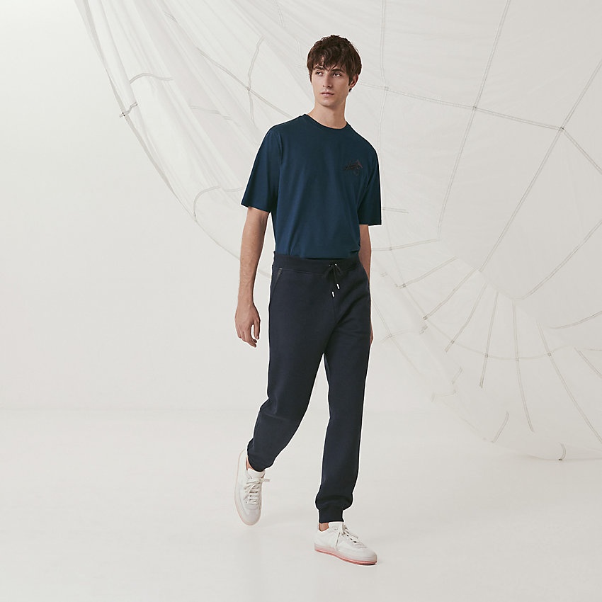 Jogging pants with leather detail - 1